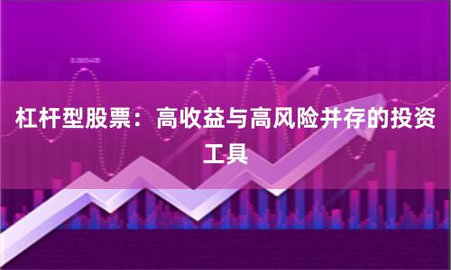 杠杆型股票：高收益与高风险并存的投资工具